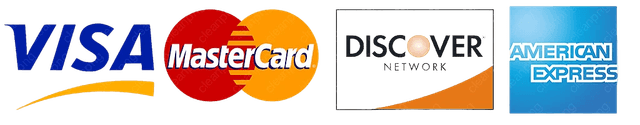 Accepted payment methods: Visa, Mastercard, Discover, American Express