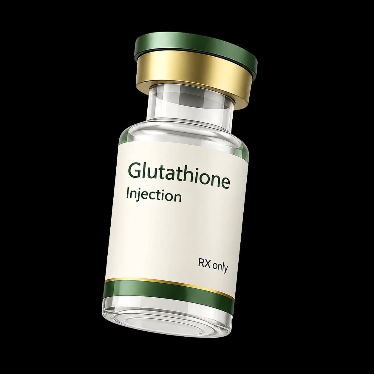 A small amber glass pharmaceutical vial on a warm off-white surface with soft natural light